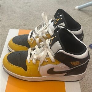Nike Air Jordan Black and Yellow Sneakers